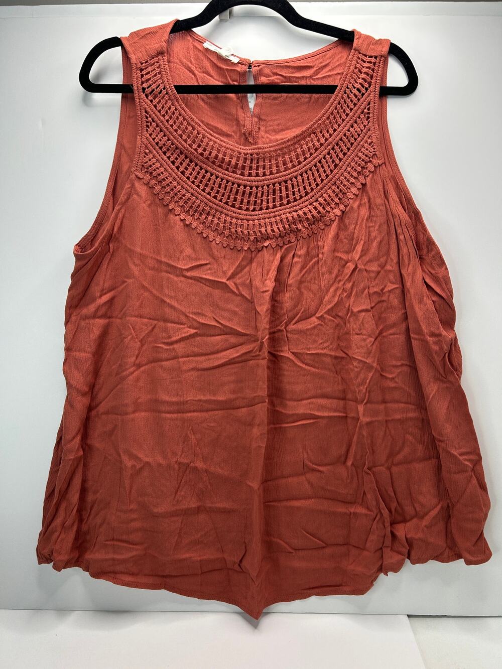 Maurices Crochet Tank Top Burnt Orange Women Plus Size 0X NWT